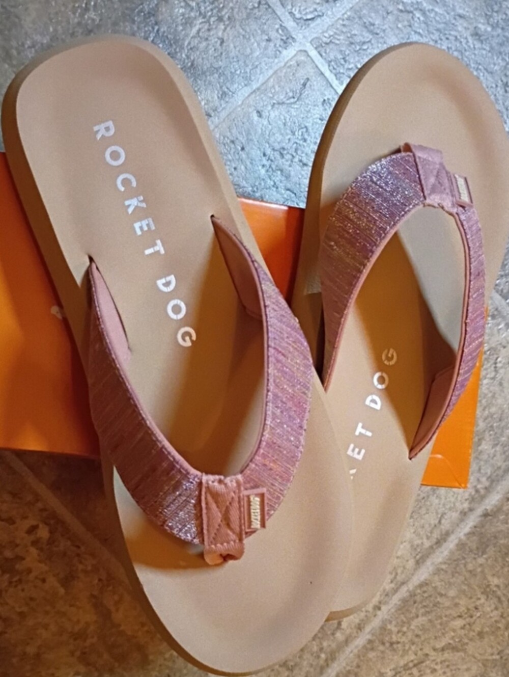 Rocket Dog NWT/BOX Sparkle Pink Lavender Thong Sandals Women's Size 10